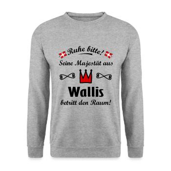 Walliser Majestäten - Unisex Pullover - Weißgrau meliert - Vorne - Alina (178cm) & Michal (187cm)
