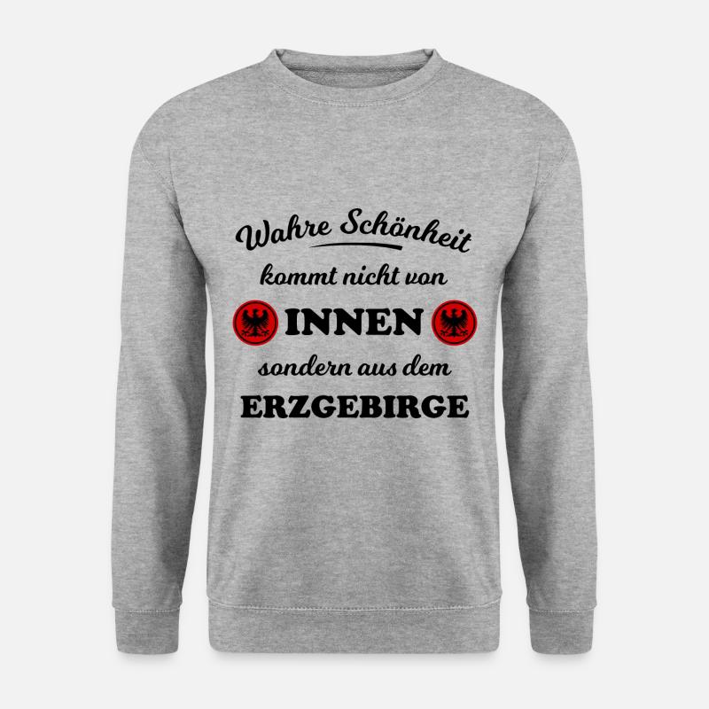 Erzgebirge - Unisex Pullover - Weißgrau meliert