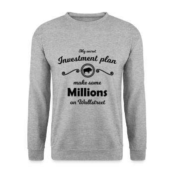 Der Millionen Plan - Unisex Pullover - Weißgrau meliert - Vorne - Alina (178cm) & Michal (187cm)