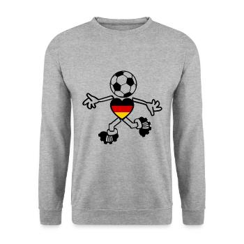 Der deutsche Fußball Spieler - Unisex Pullover - Weißgrau meliert - Vorne - Alina (178cm) & Michal (187cm)