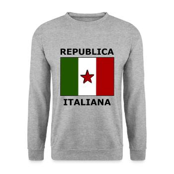 The Republic of Italy - Unisex Sweatshirt - salt & pepper - Front - Alina (178cm) & Michal (187cm)