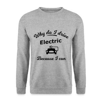 Why do I drive electrically - Unisex Sweatshirt - salt & pepper - Front - Alina (178cm) & Michal (187cm)