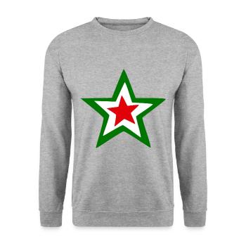 Der Italienische Stern am Himmel - Unisex Pullover - Weißgrau meliert - Vorne - Alina (178cm) & Michal (187cm)