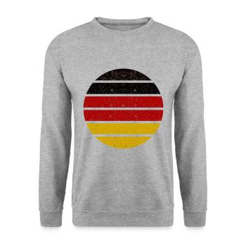 Die Deutschen - Unisex Pullover - Weißgrau meliert - Vorne - Alina (178cm) & Michal (187cm)
