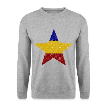 Stars of Romania - Unisex Pullover - Weißgrau meliert - Vorne - Alina (178cm) & Michal (187cm)