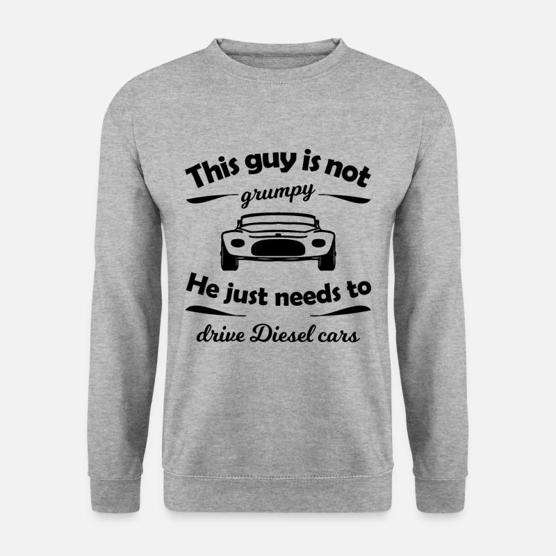 Die Diesel Auto Fahrer - Unisex Pullover - Weißgrau meliert