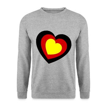 Das germanische Herz - Unisex Pullover - Weißgrau meliert - Vorne - Alina (178cm) & Michal (187cm)