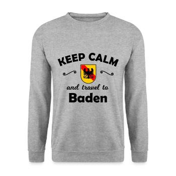 Ferien im schönen Baden - Unisex Pullover - Weißgrau meliert - Vorne - Alina (178cm) & Michal (187cm)