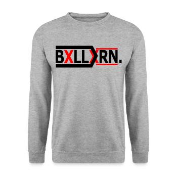 BXLLXRN - Unisex Pullover - Weißgrau meliert - Vorne - Alina (178cm) & Michal (187cm)