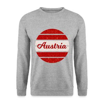 Zuhause in Austria - Unisex Pullover - Weißgrau meliert - Vorne - Alina (178cm) & Michal (187cm)