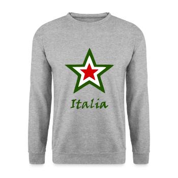 Homeland: Italy - Unisex Sweatshirt - salt & pepper - Front - Alina (178cm) & Michal (187cm)