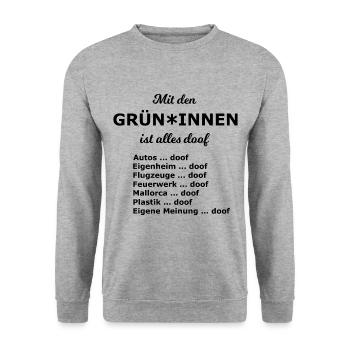 Die nächsten Wahlen kommen - Unisex Pullover - Weißgrau meliert - Vorne - Alina (178cm) & Michal (187cm)