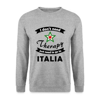 At home in Italia - Unisex Sweatshirt - salt & pepper - Front - Alina (178cm) & Michal (187cm)