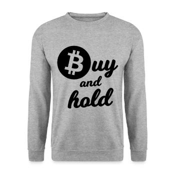 The Bitcoin Investor - Unisex Sweatshirt - salt & pepper - Front - Alina (178cm) & Michal (187cm)