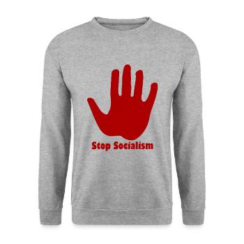 Das Ende des Sozialismus - Unisex Pullover - Weißgrau meliert - Vorne - Alina (178cm) & Michal (187cm)