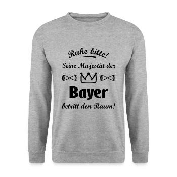 Der König aus Bayern - Unisex Pullover - Weißgrau meliert - Vorne - Alina (178cm) & Michal (187cm)
