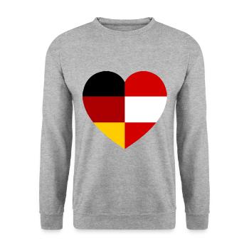 The Austrian German Heart - Unisex Sweatshirt - salt & pepper - Front - Alina (178cm) & Michal (187cm)