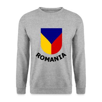 Die Fans aus Rumänien - Unisex Pullover - Weißgrau meliert - Vorne - Alina (178cm) & Michal (187cm)