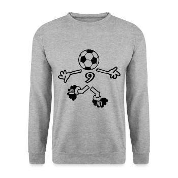 Die Nummer 9 - Unisex Pullover - Weißgrau meliert - Vorne - Alina (178cm) & Michal (187cm)