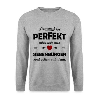 Die Heimat in Siebenbürgen - Unisex Pullover - Weißgrau meliert - Vorne - Alina (178cm) & Michal (187cm)