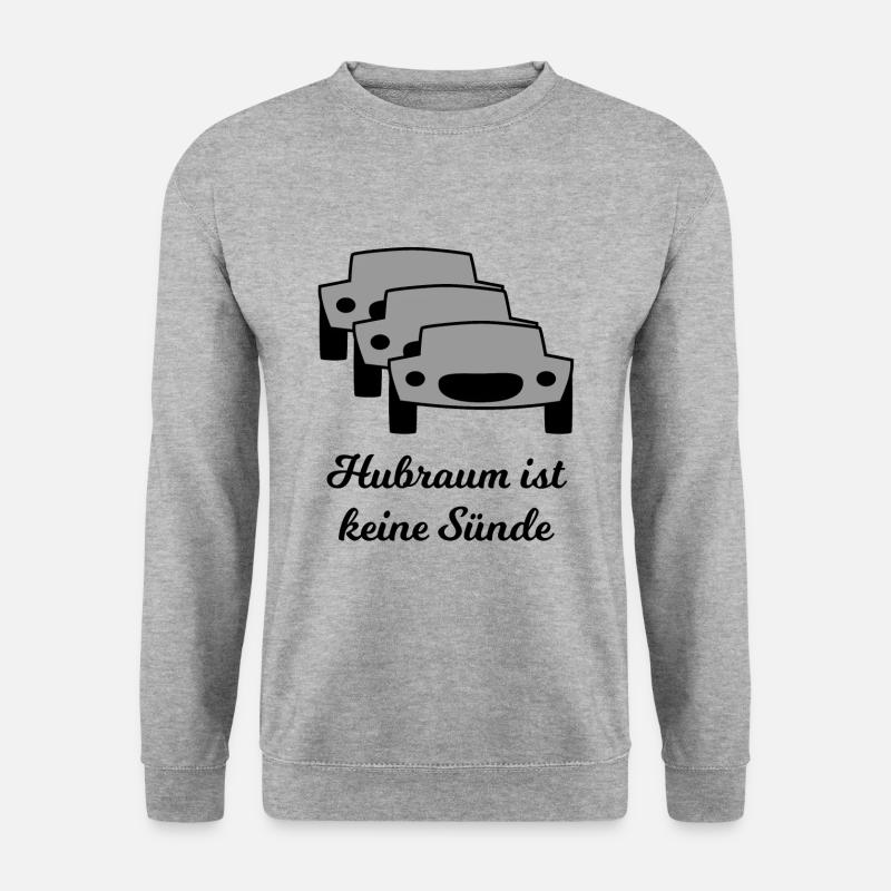 Hubraum und Autos - Unisex Pullover - Weißgrau meliert