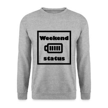 Die Energie am Wochenende - Unisex Pullover - Weißgrau meliert - Vorne - Alina (178cm) & Michal (187cm)