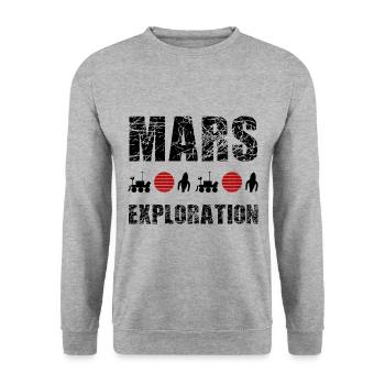 Das Raumfahrt Entdecker Team - Unisex Pullover - Weißgrau meliert - Vorne - Alina (178cm) & Michal (187cm)