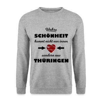 The Thuringians are coming - Unisex Sweatshirt - salt & pepper - Front - Alina (178cm) & Michal (187cm)