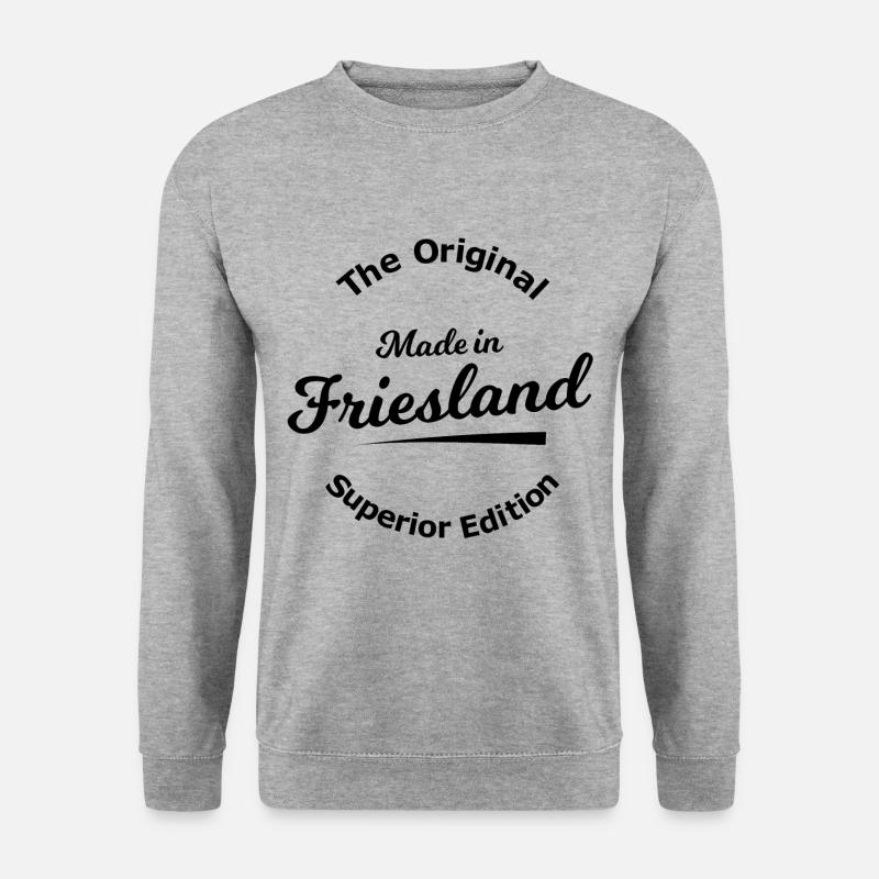 Lustige Sprüche aus Friesland - Unisex Pullover - Weißgrau meliert