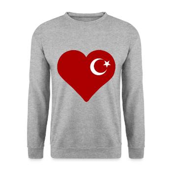 Die türkische Liebe - Unisex Pullover - Weißgrau meliert - Vorne - Alina (178cm) & Michal (187cm)