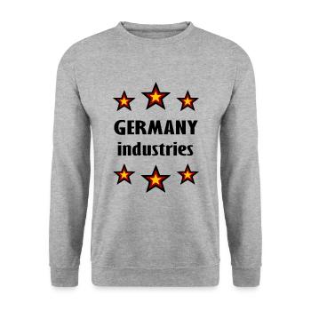 Die deutsche Industrie - Unisex Pullover - Weißgrau meliert - Vorne - Alina (178cm) & Michal (187cm)