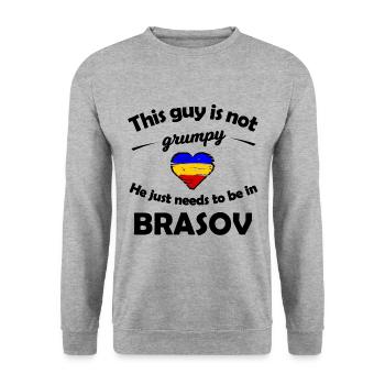 Logement à Brasov, Roumanie - Sweat-shirt Unisexe - gris chiné - Devant - Alina (178cm) & Michal (187cm)