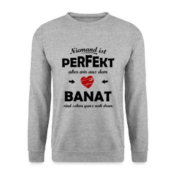 Die Heimat im Banat - Unisex Pullover - Weißgrau meliert - Vorne - Alina (178cm) & Michal (187cm)