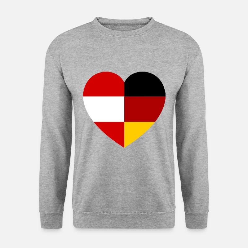 Austria Deutsches Herz - Unisex Pullover - Weißgrau meliert