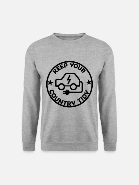 Miljøbeskyttelse og elbiler - Unisex sweater - hvidgrå meleret