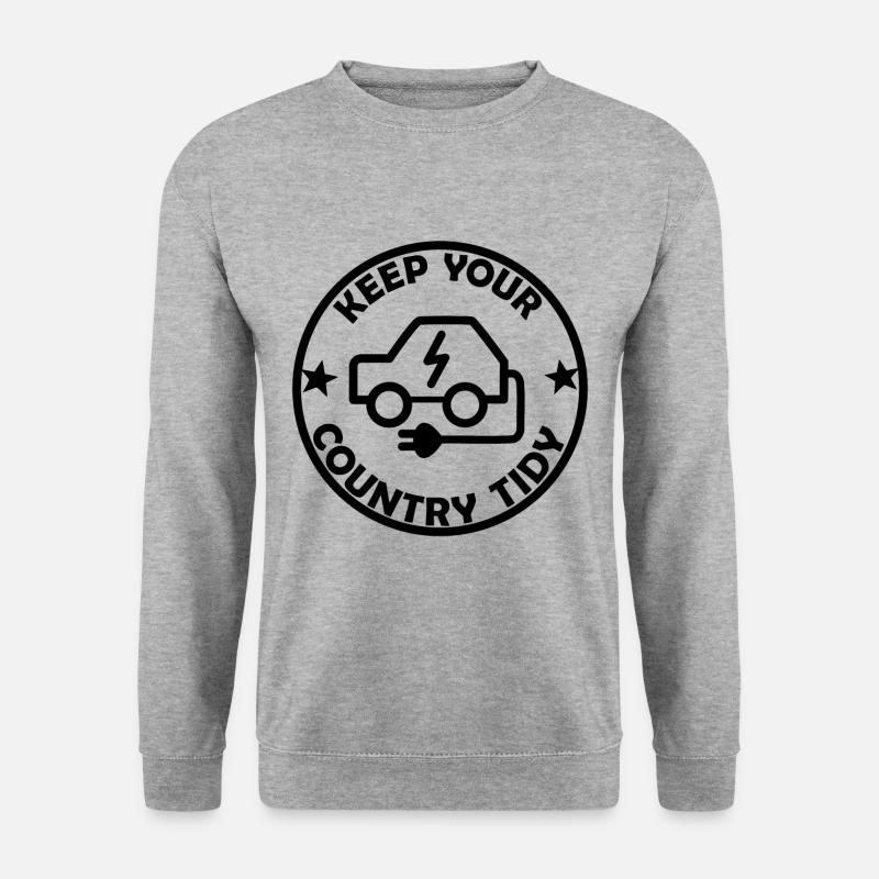 Umweltschutz und Elektroautos - Unisex Pullover - Weißgrau meliert