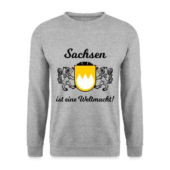 The fans from Saxony - Unisex Sweatshirt - salt & pepper - Front - Alina (178cm) & Michal (187cm)