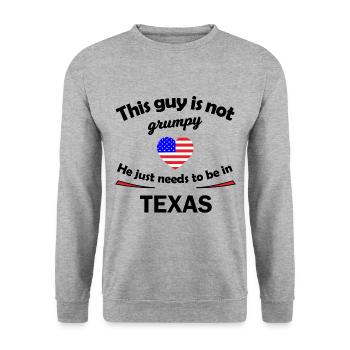 USA und Texas Fans - Unisex Pullover - Weißgrau meliert - Vorne - Alina (178cm) & Michal (187cm)
