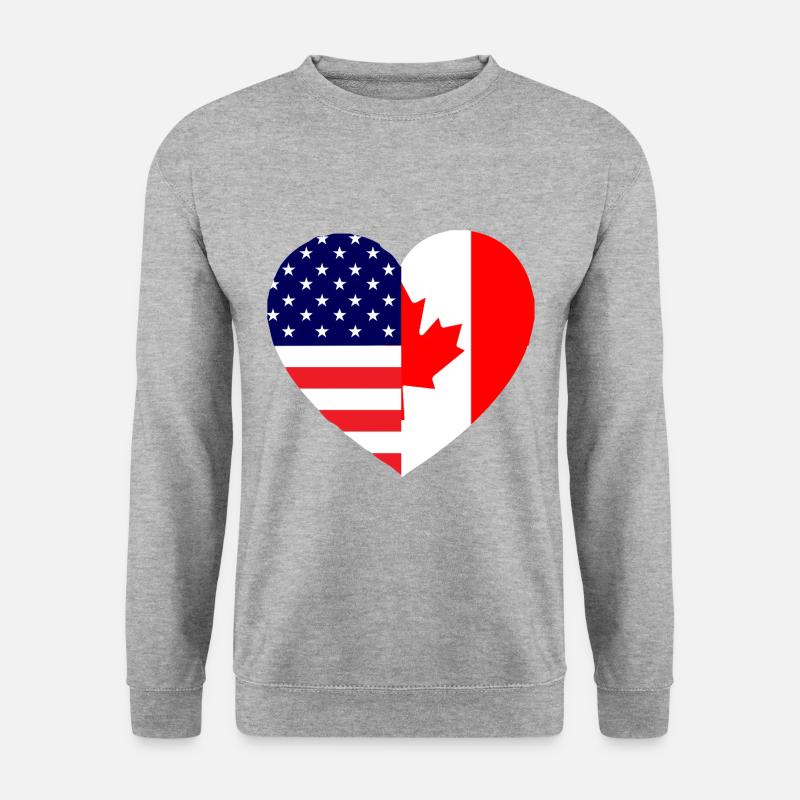 Die kanadisch amerikanische Freundschaft - Unisex Pullover - Weißgrau meliert