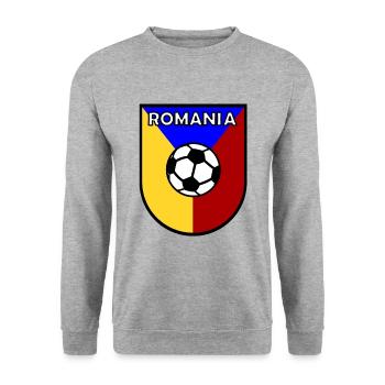 Das rumänische Fußball Team - Unisex Pullover - Weißgrau meliert - Vorne - Alina (178cm) & Michal (187cm)