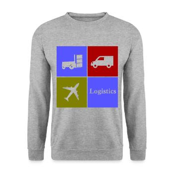 The Logistics Symbols - Unisex Sweatshirt - salt & pepper - Front - Alina (178cm) & Michal (187cm)