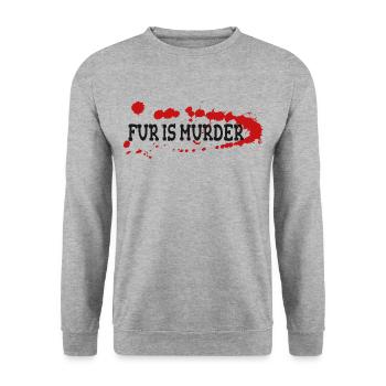 Fur is murder - Unisex Sweatshirt - salt & pepper - Front - Alina (178cm) & Michal (187cm)