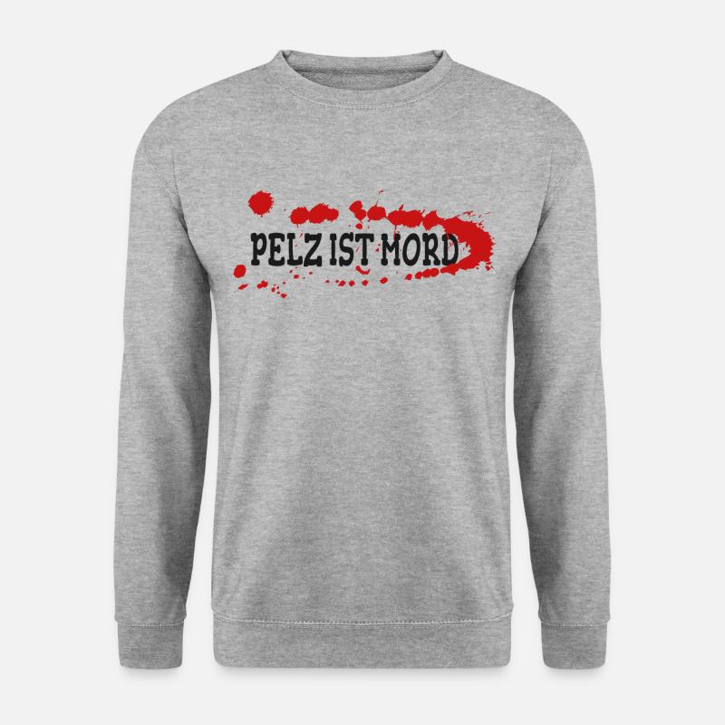 Pelz ist Mord - Unisex Pullover - Weißgrau meliert
