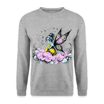 Traum Fee - Unisex Pullover - Weißgrau meliert - Vorne - Alina (178cm) & Michal (187cm)