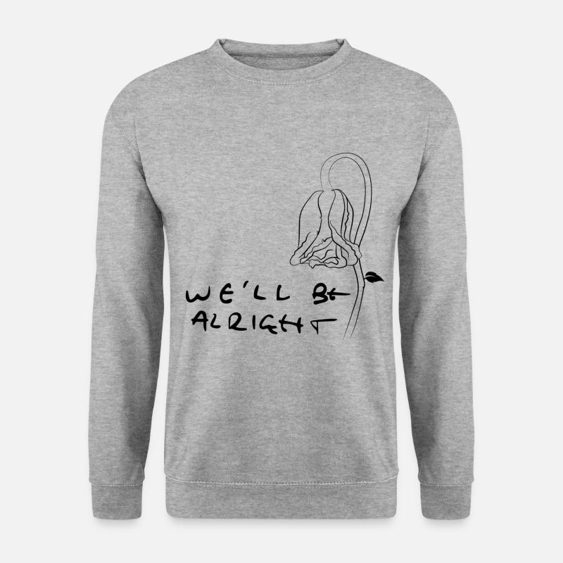 Feines Handwritting - Unisex Pullover - Weißgrau meliert