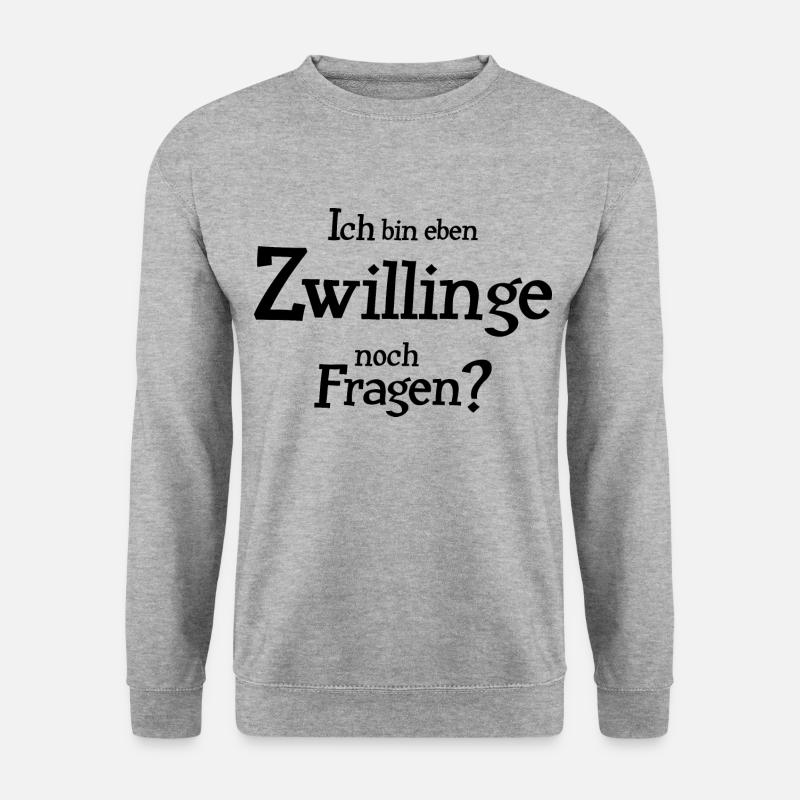 Sternzeichen Zwillinge - Unisex Pullover - Weißgrau meliert