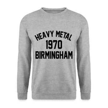 Heavy Metal 1970 Birmingham - Unisex Sweatshirt - salt & pepper - Front - Alina (178cm) & Michal (187cm)