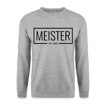 Meister Est. 2024 - Unisex Pullover - Weißgrau meliert - Vorne - Alina (178cm) & Michal (187cm)