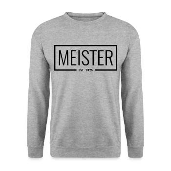 Meister Est. 2025 - Unisex Pullover - Weißgrau meliert - Vorne - Alina (178cm) & Michal (187cm)