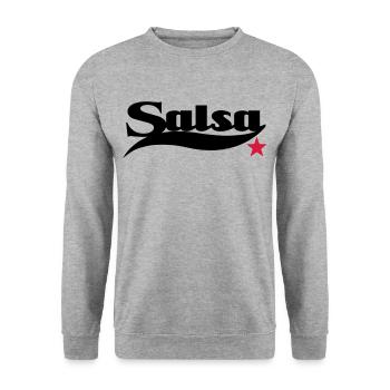 Salsa - Salsa Dance Shirt - Sweat-shirt Unisexe - gris chiné - Devant - Alina (178cm) & Michal (187cm)